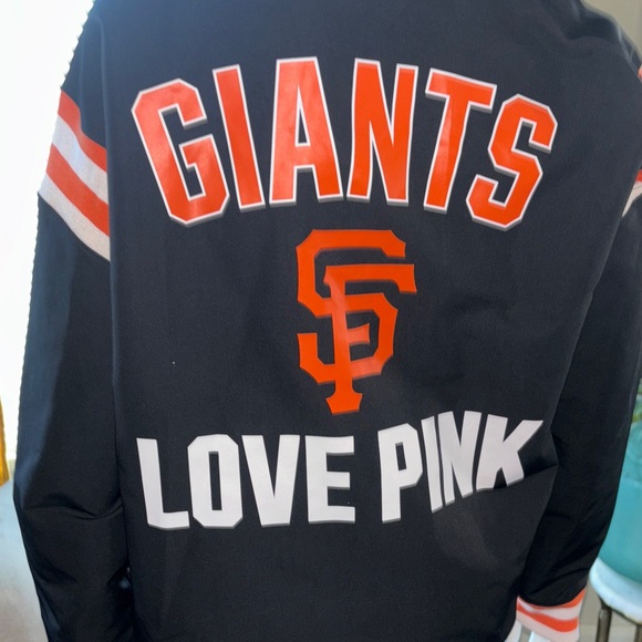 PINK Victoria's Secret Black & Orange SF Giants Zip-Up Hoodie - Picture 10 of 12